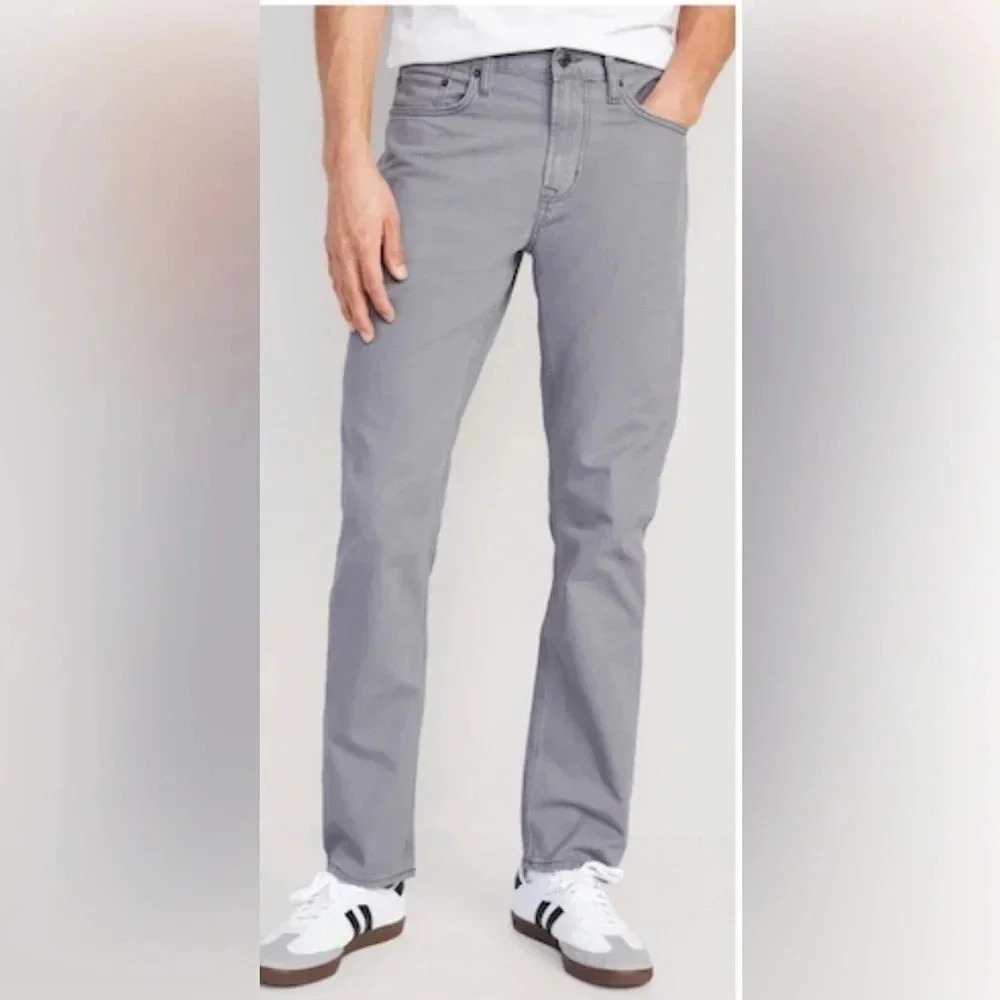 Old Navy Cotton Straight 32 Slim Lightweight Straight Leg Slate Blue Pants GUC